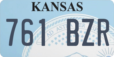 KS license plate 761BZR