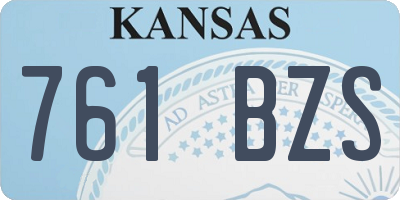 KS license plate 761BZS