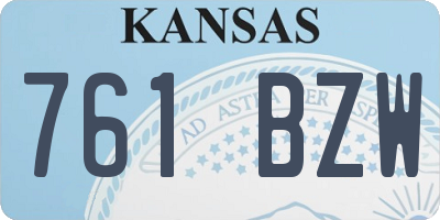 KS license plate 761BZW