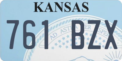 KS license plate 761BZX