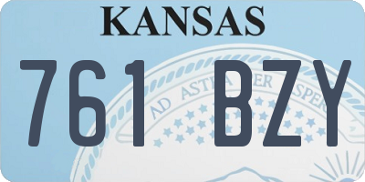 KS license plate 761BZY