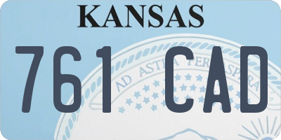 KS license plate 761CAD
