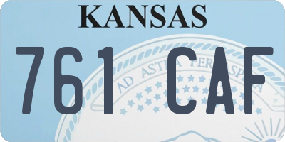 KS license plate 761CAF