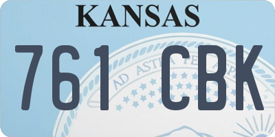 KS license plate 761CBK