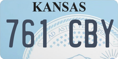 KS license plate 761CBY