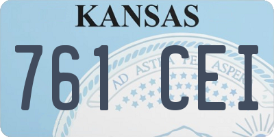 KS license plate 761CEI