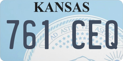 KS license plate 761CEQ