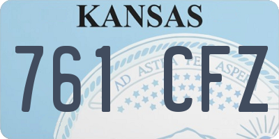 KS license plate 761CFZ