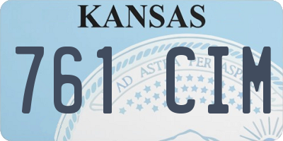 KS license plate 761CIM