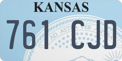 KS license plate 761CJD