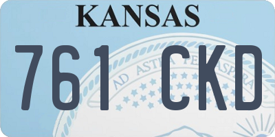 KS license plate 761CKD