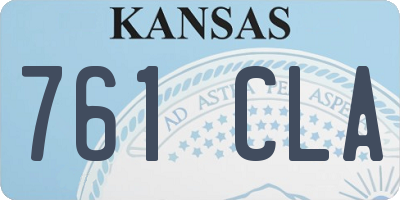 KS license plate 761CLA