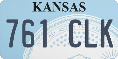 KS license plate 761CLK