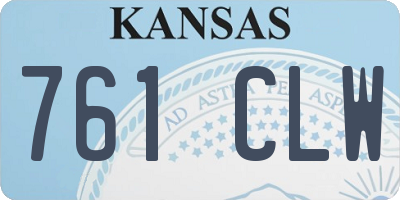 KS license plate 761CLW