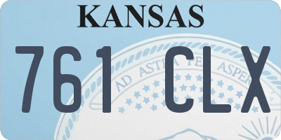 KS license plate 761CLX
