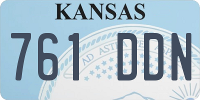 KS license plate 761DDN
