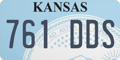 KS license plate 761DDS