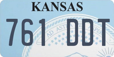 KS license plate 761DDT