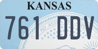 KS license plate 761DDV