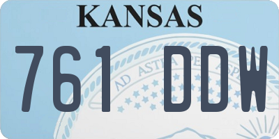 KS license plate 761DDW