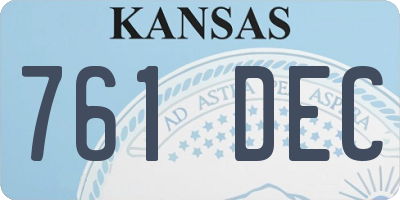 KS license plate 761DEC
