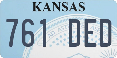KS license plate 761DED