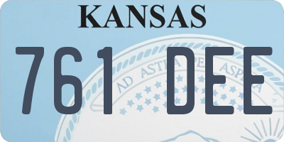 KS license plate 761DEE