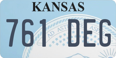 KS license plate 761DEG