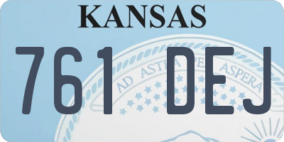 KS license plate 761DEJ