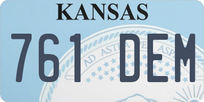 KS license plate 761DEM