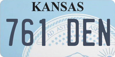 KS license plate 761DEN