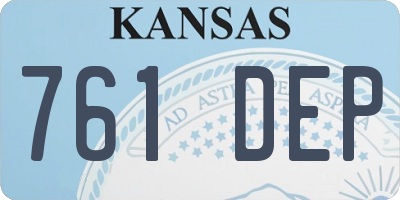 KS license plate 761DEP