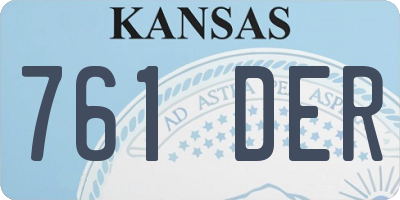 KS license plate 761DER