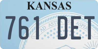 KS license plate 761DET