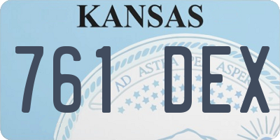 KS license plate 761DEX