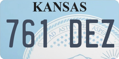 KS license plate 761DEZ