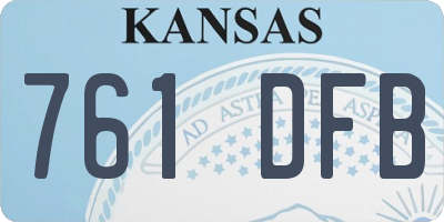 KS license plate 761DFB