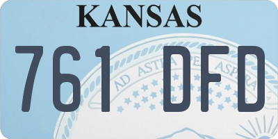 KS license plate 761DFD