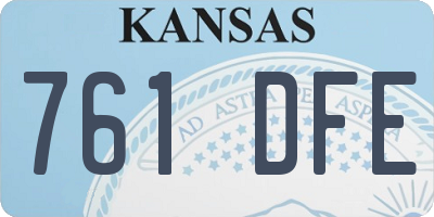 KS license plate 761DFE