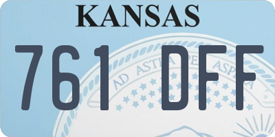 KS license plate 761DFF