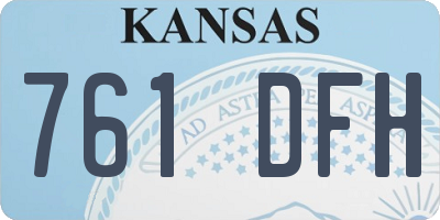KS license plate 761DFH