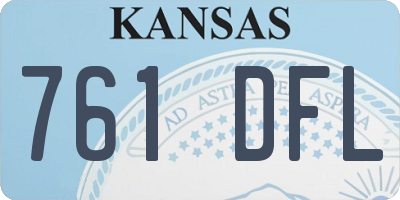 KS license plate 761DFL