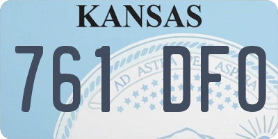 KS license plate 761DFO