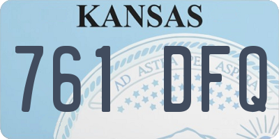 KS license plate 761DFQ