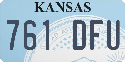 KS license plate 761DFU