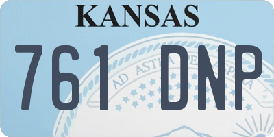 KS license plate 761DNP