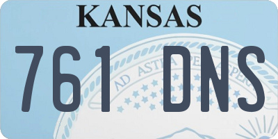 KS license plate 761DNS