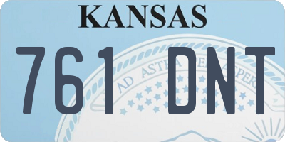 KS license plate 761DNT