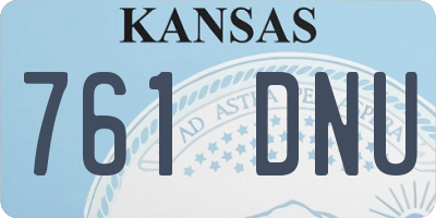 KS license plate 761DNU