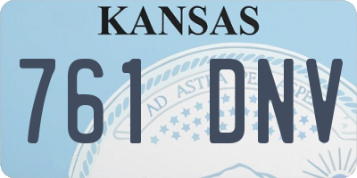 KS license plate 761DNV